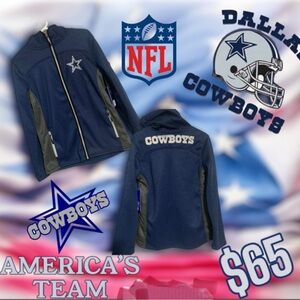 New Men’s NFL Dallas Cowboys Full-Zip Jacket with Hood (Navy/Silver) Size Small